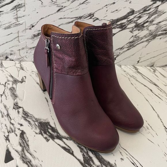 Wanda panda women’s Burgundy leather Ankle boots Size 41 - Picture 2 of 4